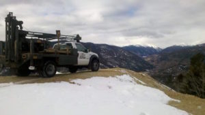drill rig on mound in cold